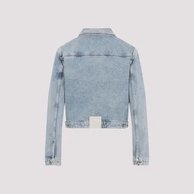 Lanvin Denim Cropped Jacket Patch Pocket In Blue