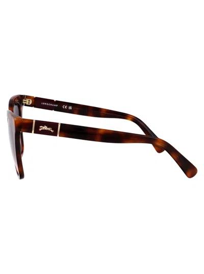 Longchamp Rectangular Sunglasses Lo696 S 230 In Brown