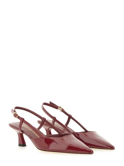 Stuart Weitzman Bordeaux Leather Sandals In Burgundy
