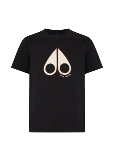 Moose Knuckles Logo-print T-shirt In Black