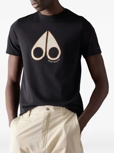 Moose Knuckles Logo-print T-shirt In Black
