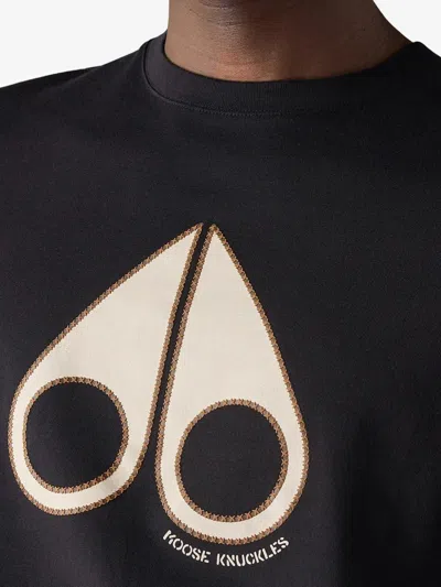 Moose Knuckles Logo-print T-shirt In Black