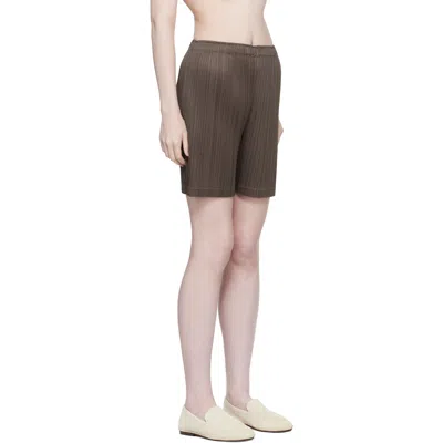 Issey Miyake Brown Loop Shorts In Multi