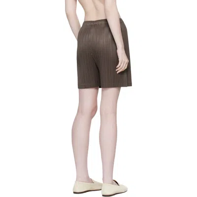Issey Miyake Brown Loop Shorts In Multi