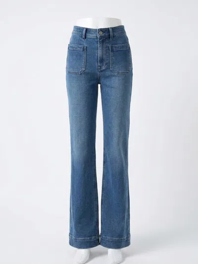Faherty Stretch Terry Patch Pocket Ankle Pants In Blue