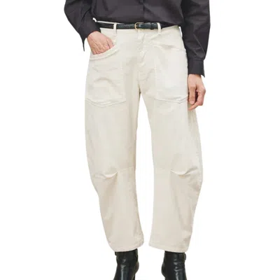 Nili Lotan Shon Cotton And Linen-blend Twill Tapered Pants In White