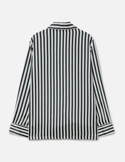 Olivia Von Halle Lila Nika Striped Silk Long Pajama Set In Nika Core