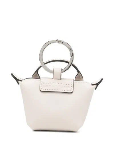 Longchamp Top Handle Keyring In Neutral