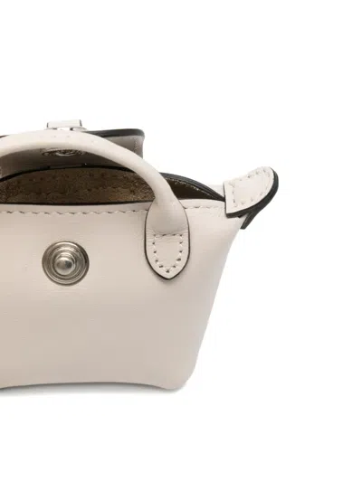 Longchamp Top Handle Keyring In Neutral