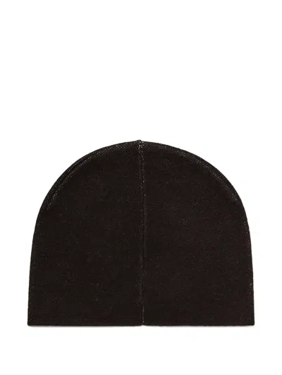 Diesel Wool-blend Beanie With Oval D Logo In Black