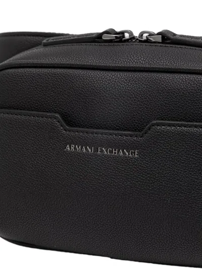 Armani Exchange Pebbled-effect Belt Bag In Black