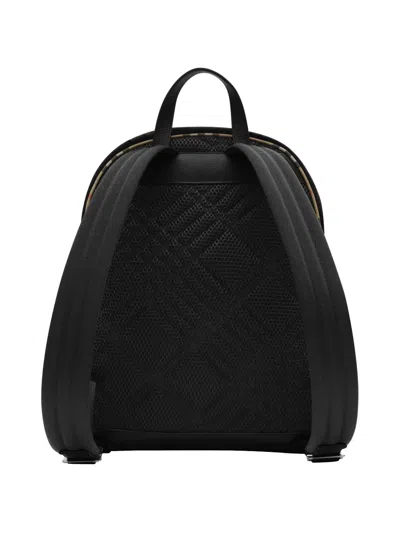 Burberry Check-trim Backpack In Black