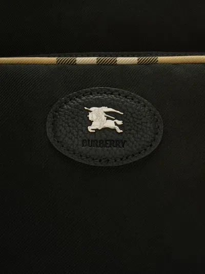 Burberry Check-trim Backpack In Black