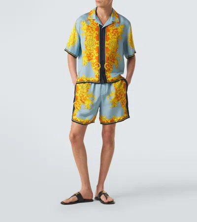 Versace Printed Silk Shirt In Multi