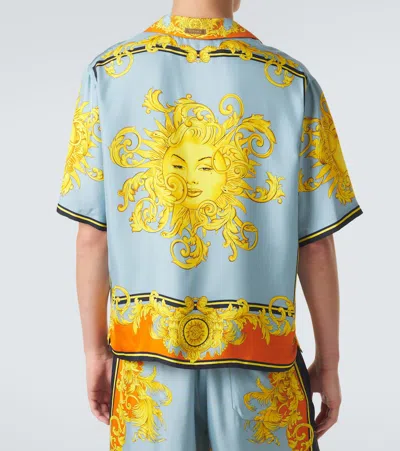 Versace Printed Silk Shirt In Multi