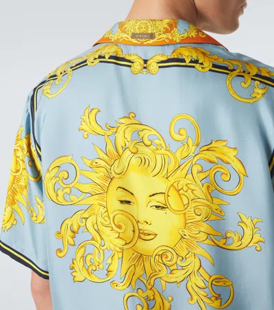 Versace Printed Silk Shirt In Multi