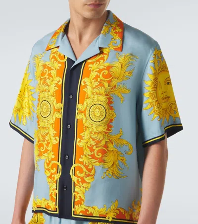 Versace Printed Silk Shirt In Multi