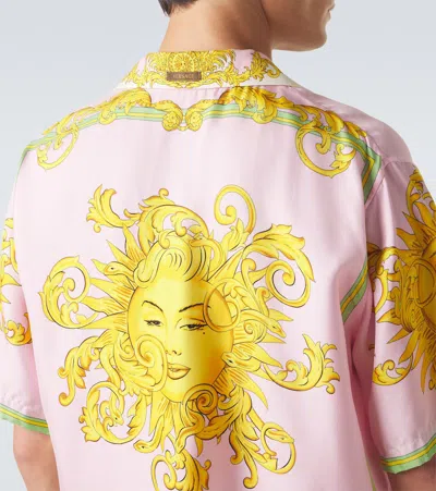 Versace Printed Silk Twill Shirt In Multi