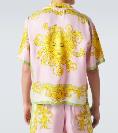 Versace Printed Silk Twill Shirt In Multi