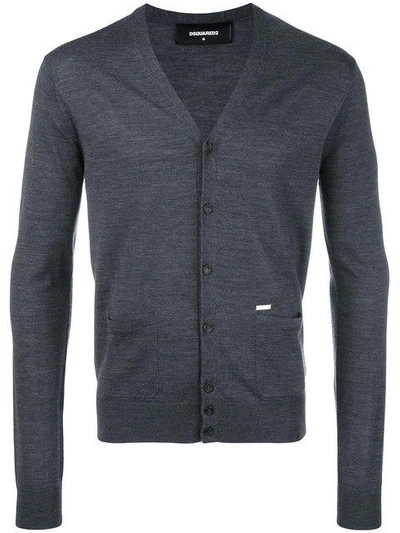 Shop Dsquared2 Classic V-neck Cardigan In Grey