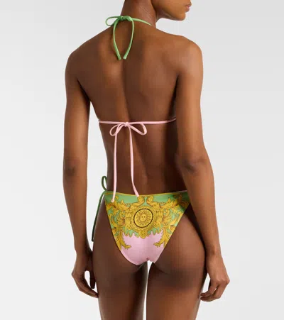 Versace Printed Bikini Top In Multi