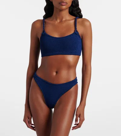 Hunza G Phoebe Two-piece Bikini Swimsuit In Blue