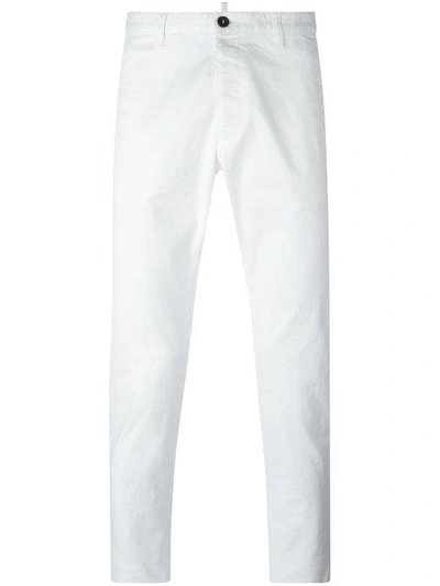 Shop Dsquared2 Straight Leg Trousers - White