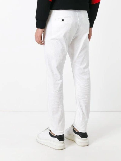 Shop Dsquared2 Straight Leg Trousers - White