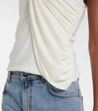 Simkhai Nathreen Draped One-shoulder Top In White