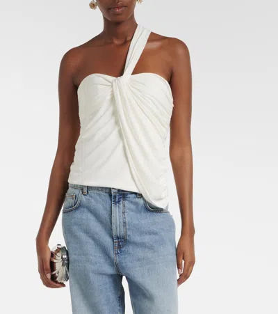 Simkhai Nathreen Draped One-shoulder Top In White