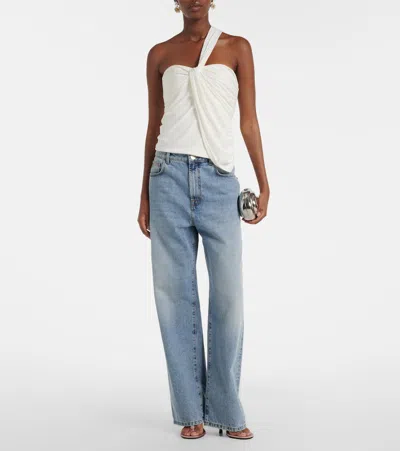 Simkhai Nathreen Draped One-shoulder Top In White