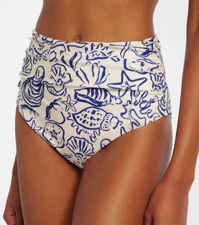 Simkhai Teya Ruched High-rise Bikini Bottoms In Multi
