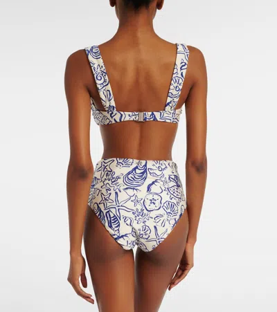 Simkhai Womens Blueberry Multi Anniston Ruched Bikini Top In Multi
