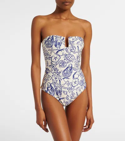 Simkhai Womens Blueberry Multi Ottilie Strapless Swimsuit In Multi