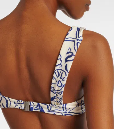 Simkhai Womens Blueberry Multi Anniston Ruched Bikini Top In Multi