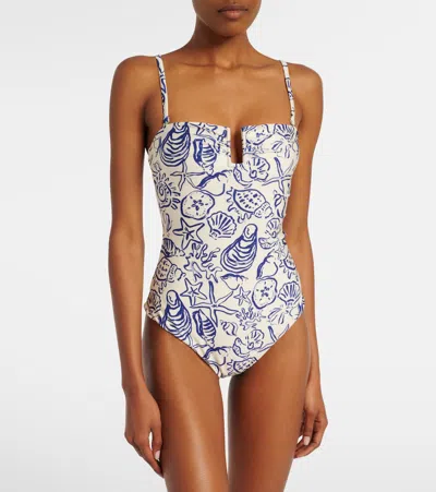 Simkhai Womens Blueberry Multi Ottilie Strapless Swimsuit In Multi