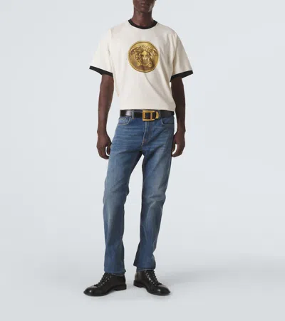 Versace Printed Cotton-jersey Regular T-shirt In Animal Print