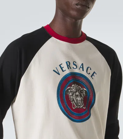 Versace Printed Cotton-jersey Regular T-shirt In Multi