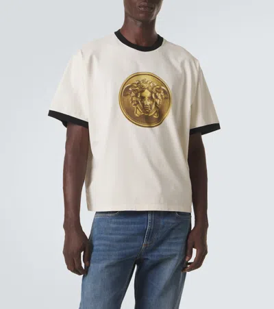 Versace Printed Cotton-jersey Regular T-shirt In Animal Print