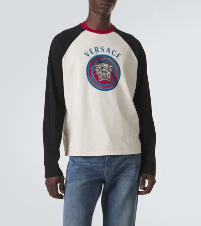 Versace Printed Cotton-jersey Regular T-shirt In Multi