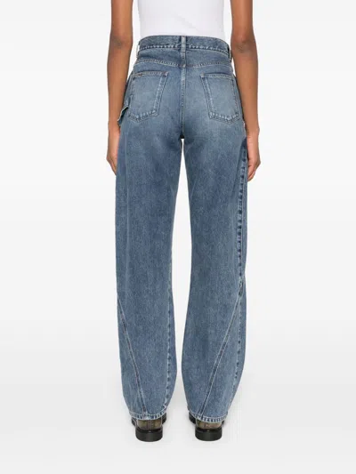 Jw Anderson J.w.anderson Women Workwear Jeans With Off-centralized Closure In Multi
