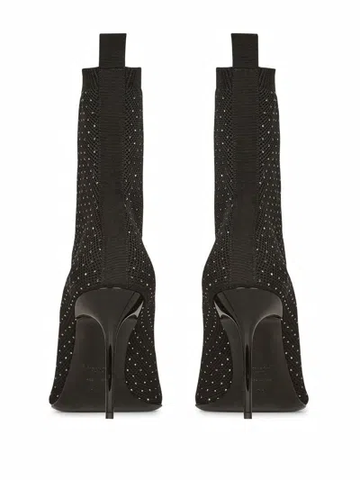 Balmain Skye Stretch-knit Ankle Boots In Multi