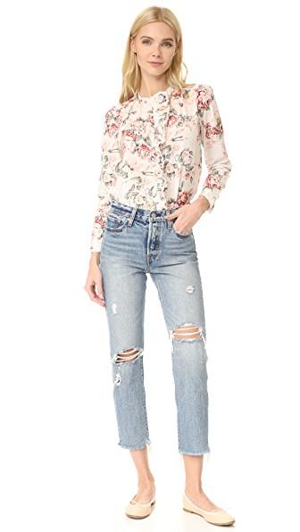 levi's wedgie selvedge straight jeans in lost inside