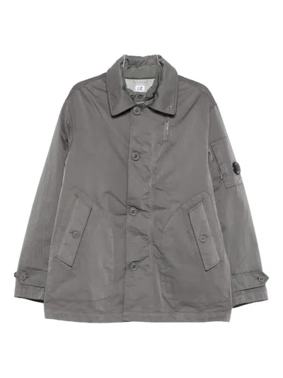 C.p. Company C.p.company Coat With Button Closure In Gray
