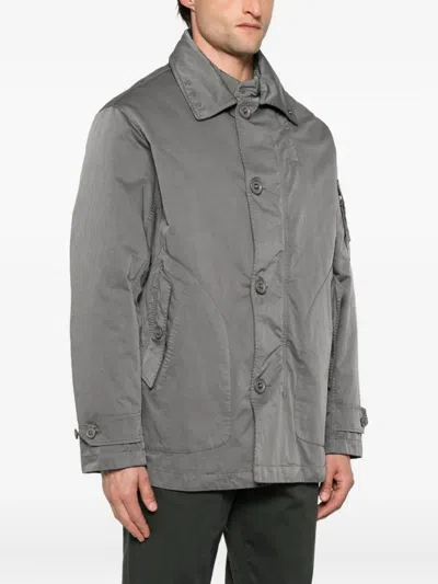 C.p. Company C.p.company Coat With Button Closure In Gray