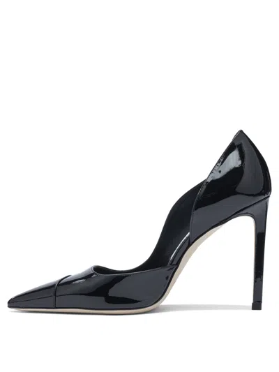 Jimmy Choo Brigitte Black Pumps With Thin Heel In Shiny Leather Woman