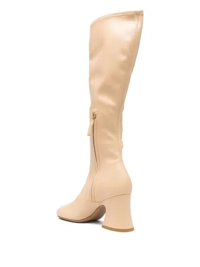 Chloé Chloe Women Cream Synthetic Leather Janis Boots In Neutral