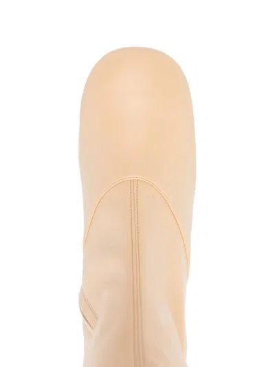 Chloé Chloe Women Cream Synthetic Leather Janis Boots In Neutral