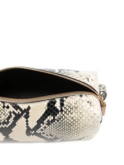 Khaite Mini Kye Snakeskin Embossed Leather Crossbody Bag In Burgundy