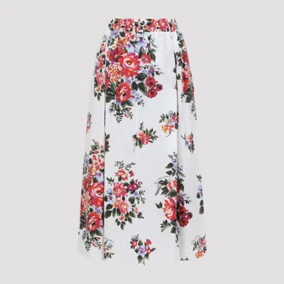 Dolce & Gabbana 'mazzo Di Fiori' Skirt In White